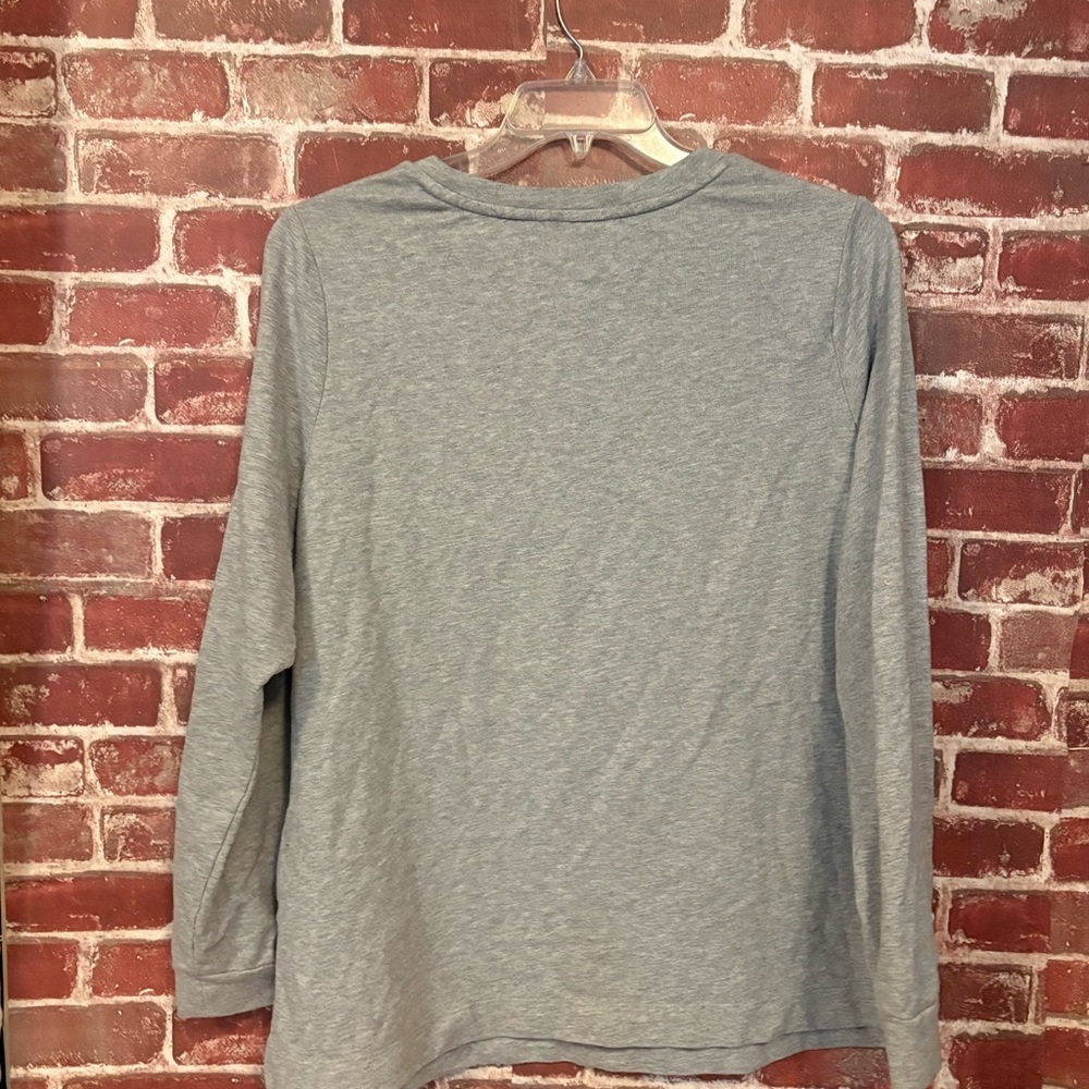 Ava & Viv Gray Long Sleeve Top with Blue Embellishments - Picture 4 of 4
